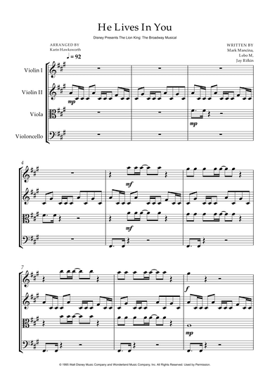 He Lives In You (reprise) (arr. Karin Hawksworth)