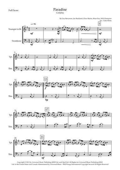 Paradise (arr. Fabio Britto)
