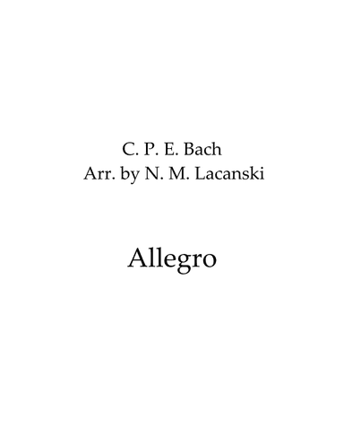 Allegro (arr. Nick M Lacanski)