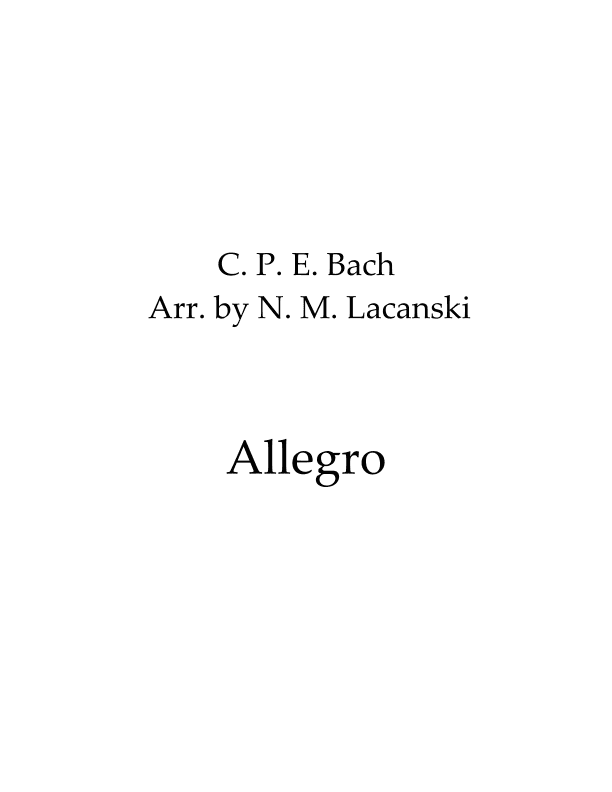Allegro (arr. Nick M Lacanski)