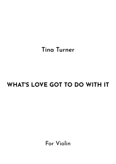 What's Love Got To Do With It (arr. Jireh J.)