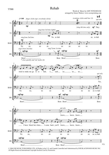 Rehab (arr. Simon Walters)