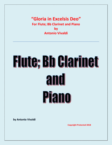 Gloria In Excelsis Deo - Flute; Bb Clarinet and Piano - Advanced Intermediate - Chamber music (arr. Raymond Fenech)