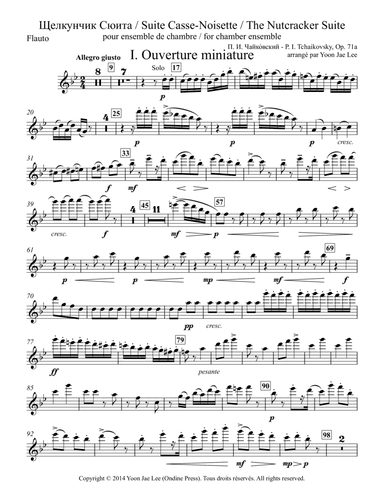 The Nutcracker Suite for Chamber Ensemble, Op. 71a - Set of Parts (arr. Yoon Jae Lee)