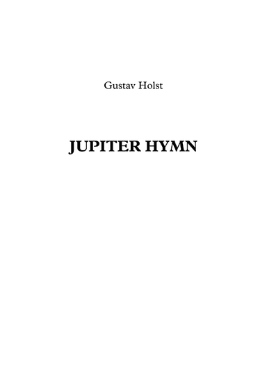 Jupiter Hymne - Gustav Holst (arr. Jope)