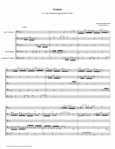 Prelude 02 from Well-Tempered Clavier, Book 2 (Trombone Quintet) (arr. Richard Byrnes)