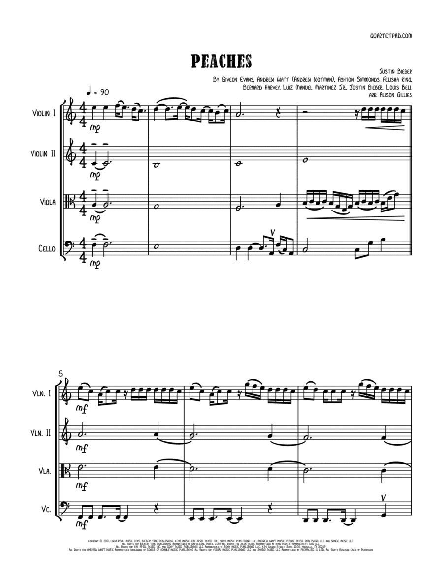 Peaches (arr. Alison Gillies)