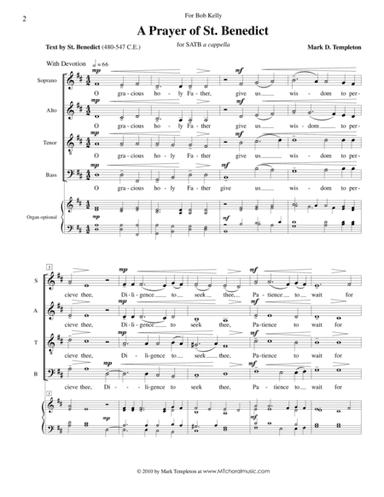 A Prayer of Saint Benedict (from Missa Brevis)