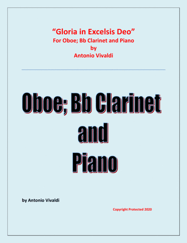 Gloria In Excelsis Deo - Oboe; Bb Clarinet and Piano - Advanced Intermediate - Chamber music (arr. Raymond Fenech)