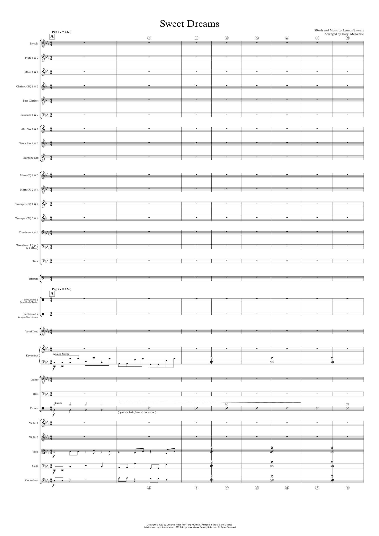 Sweet Dreams (are Made Of This) (arr. Daryl McKenzie)