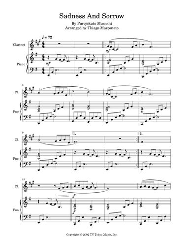 Sadness And Sorrow (arr. Thiago Marconato)