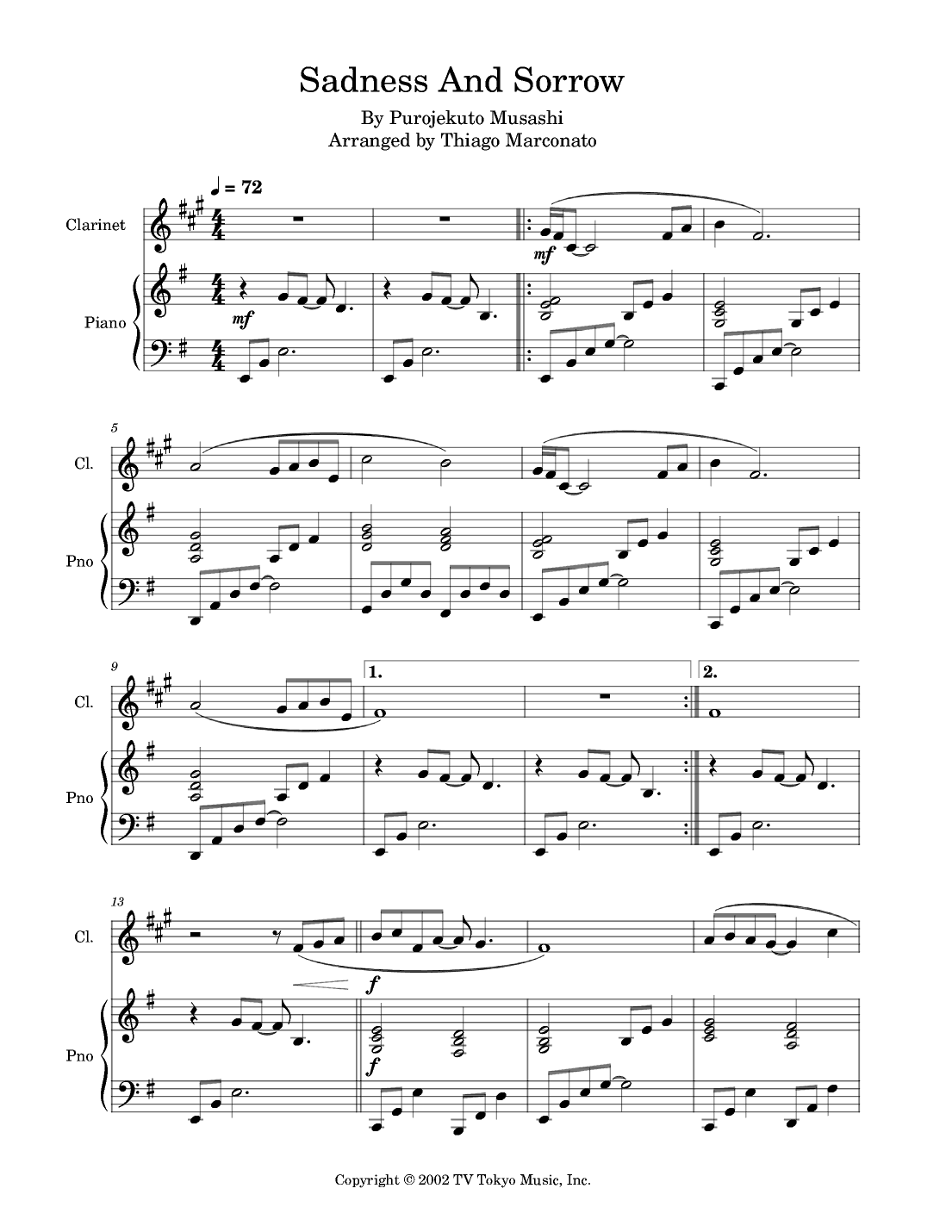 Sadness And Sorrow (arr. Thiago Marconato)