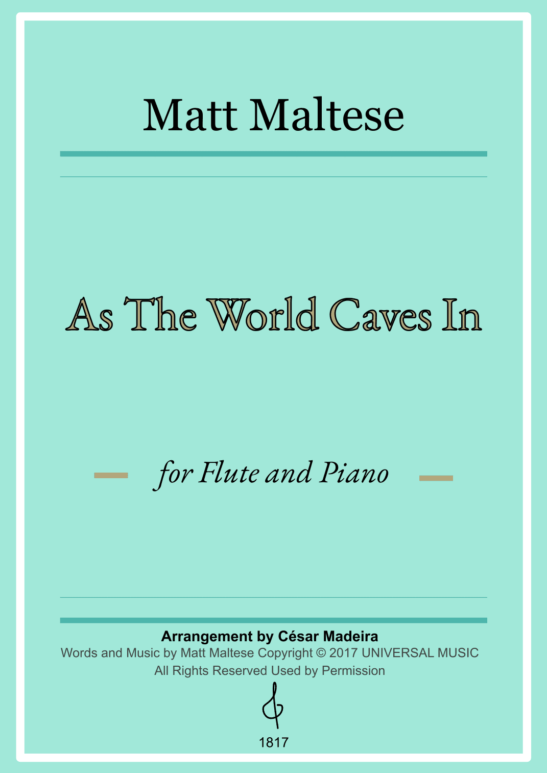 As The World Caves In (arr. César Madeira)
