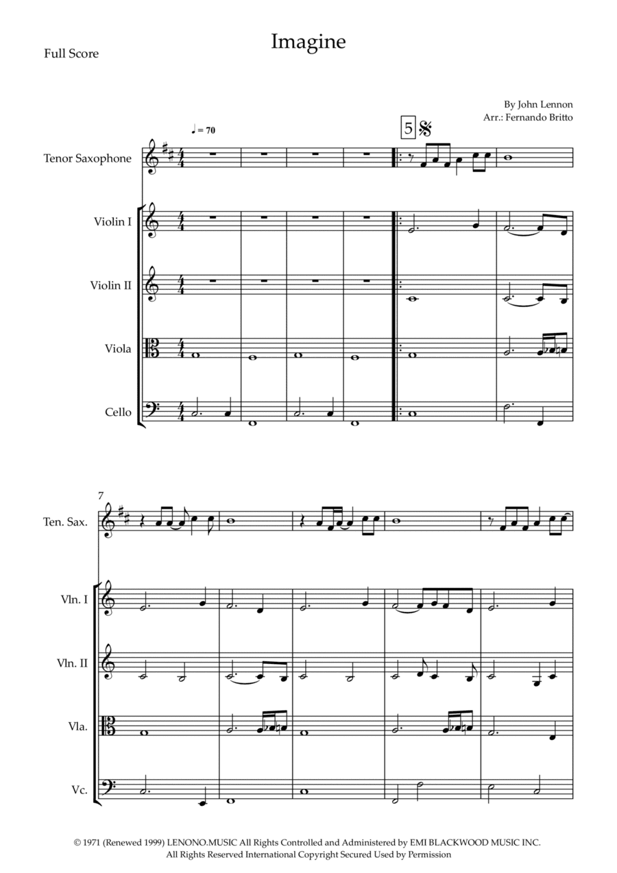 Imagine (arr. Fernando Britto)