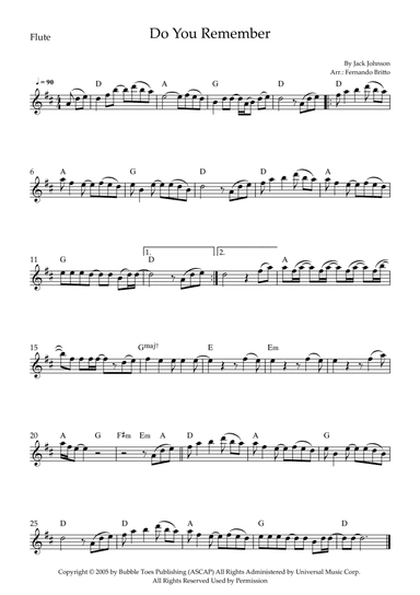 Do You Remember (arr. Fernando Britto)