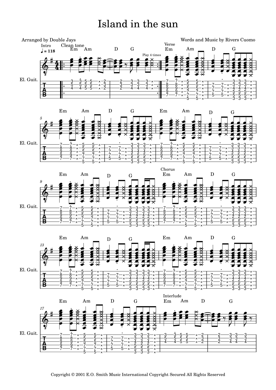 Island In The Sun (arr. Double Jays)