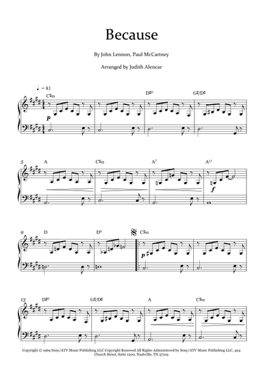 Because (arr. Judith Alencar)