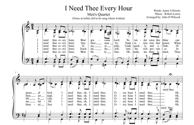 I Need Thee Every Hour (arr. John D Wilcock)