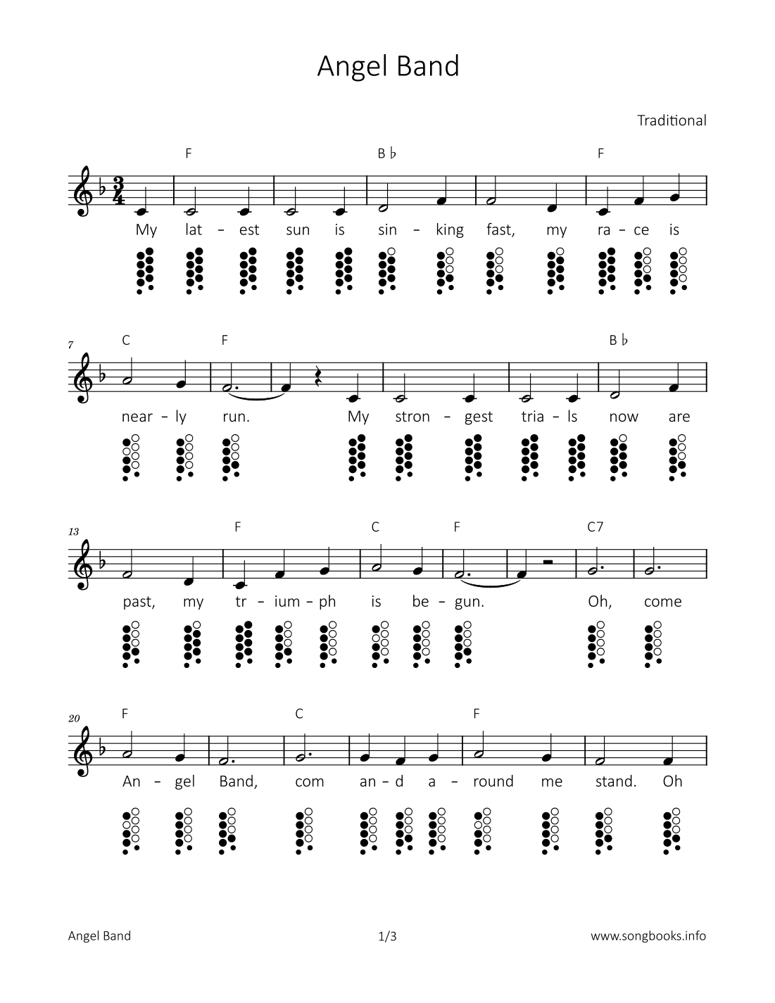 Angel Band (arr. songbooks.info)