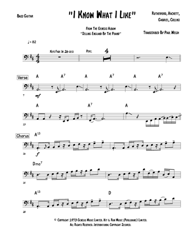 I Know What I Like (in Your Wardrobe) (arr. P Welsh)