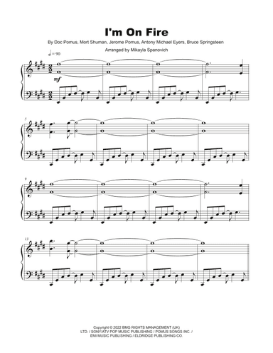 I'm On Fire (arr. Mikayla Spanovich)