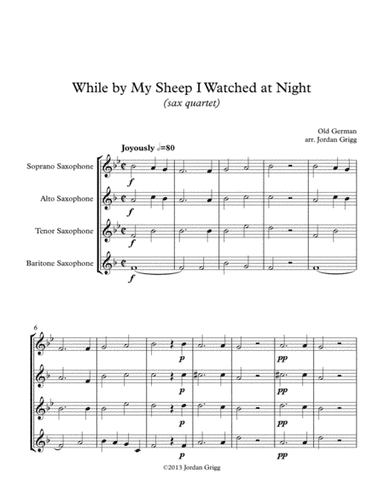 While by My Sheep I Watched at Night (sax quartet) (arr. Jordan Grigg)