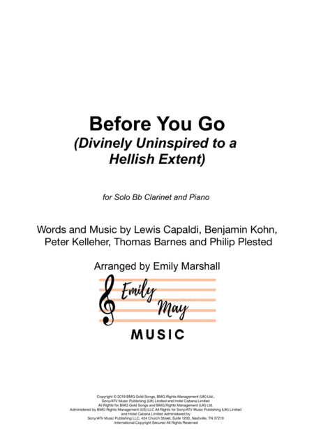 Before You Go (arr. Emily Marshall)