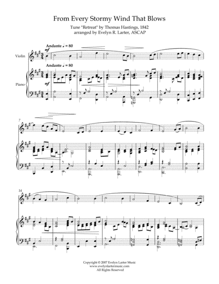 From Every Stormy Wind That Blows (arr. Evelyn Larter Music)