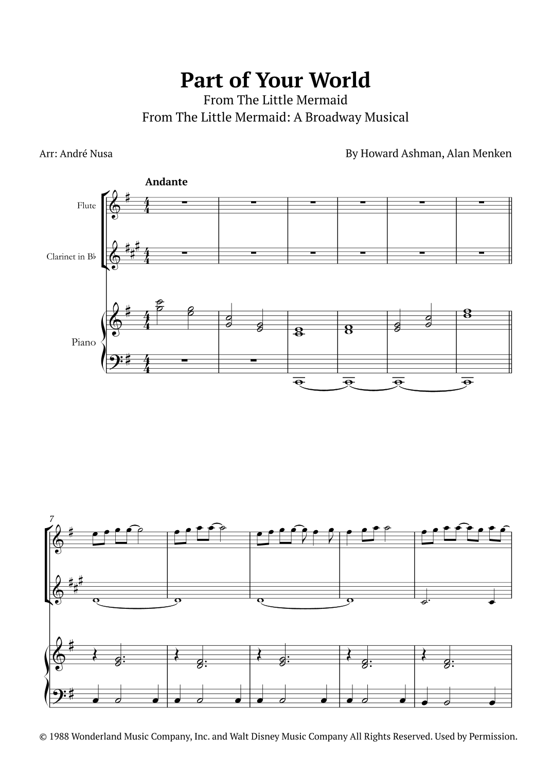 Part Of Your World (arr. André Nusa)