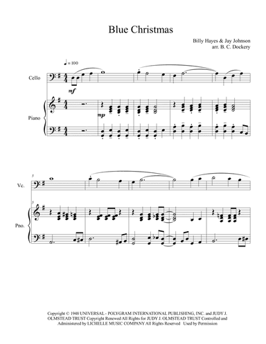 Blue Christmas (arr. B. C. Dockery)