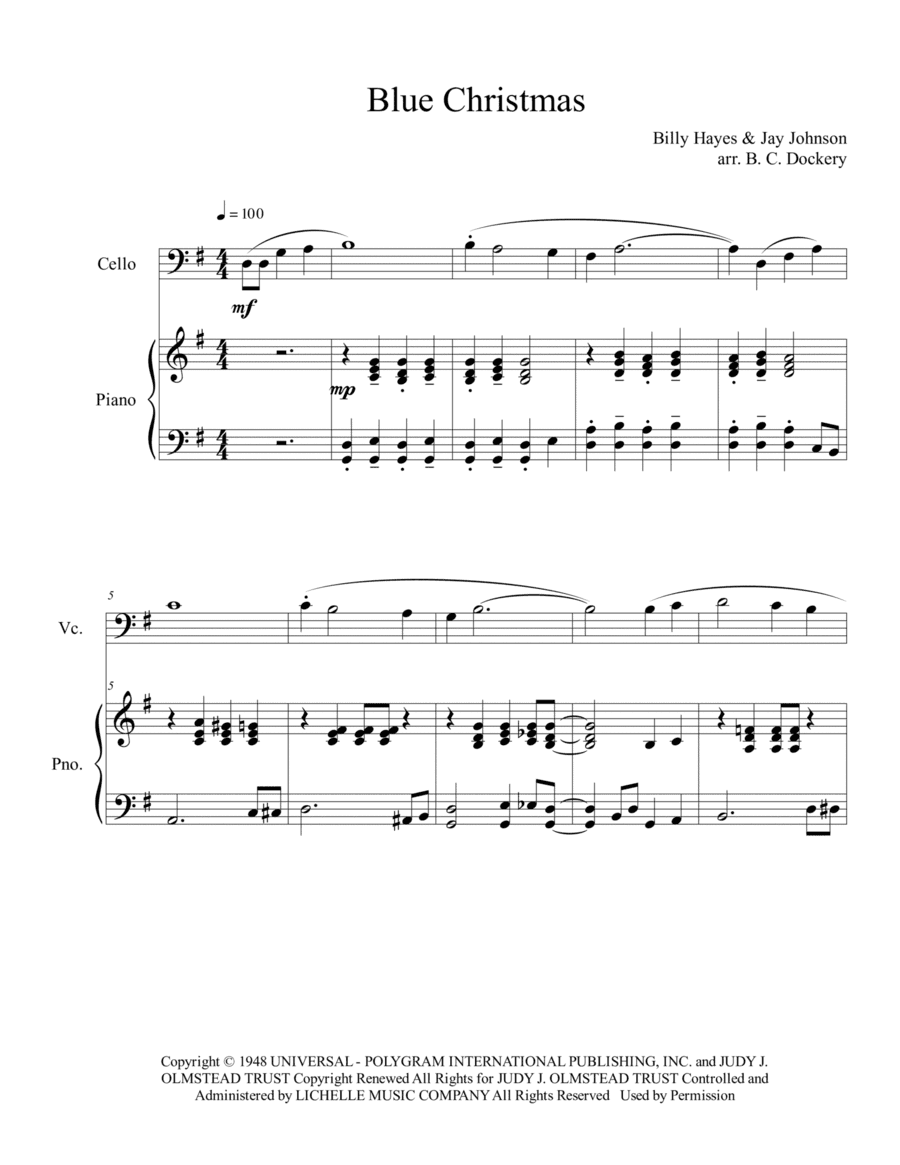 Blue Christmas (arr. B. C. Dockery)