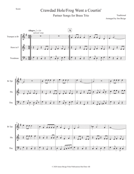 Crawdad Hole/Mr. Frog Went a Courtin' (arr. Jim Bicigo)
