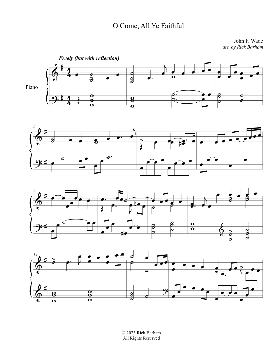 O Come, All Ye Faithful (arr. Rick Barham)