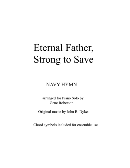 Eternal Father, Strong to Save  (NAVY and Armed Forces Hymn) (arr. Gene Roberson)
