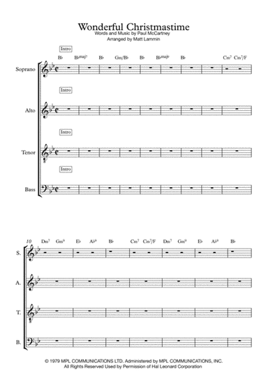Wonderful Christmastime (arr. Matt Lammin)