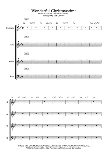 Wonderful Christmastime (arr. Matt Lammin)