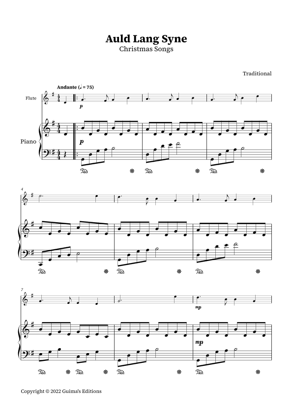 Auld Lang Syne (arr. Guima's Editions)