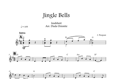 Jingle Bells (G major - leadhsheet - no lyrics) (arr. Duda Oriontte)