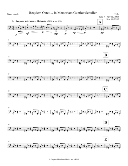 Requiem Octet ... In Memoriam Gunther Schuller (2015) tenor trombone part