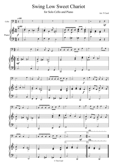 Swing Low Sweet Chariot for Solo Cello and Piano (arr. Tim Curd)