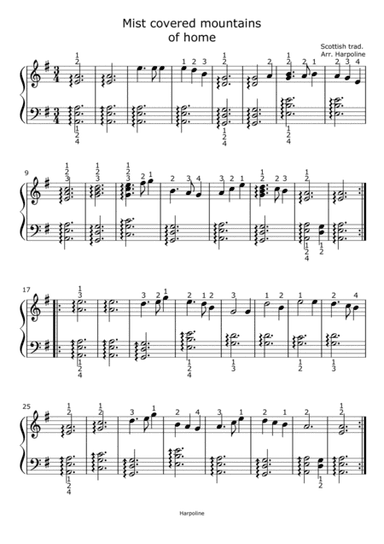Mist covered mountains of home (arr. Harpoline)