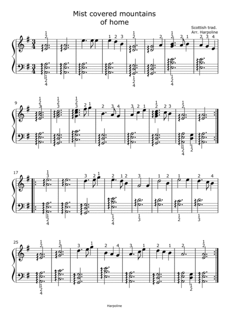 Mist covered mountains of home (arr. Harpoline)
