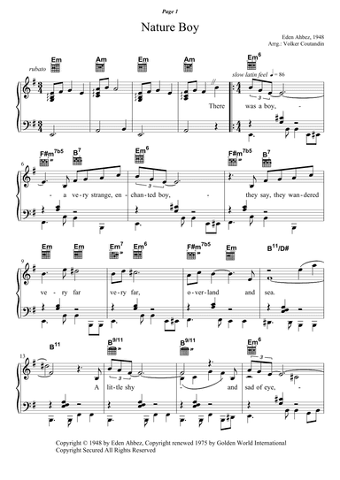 Nature Boy (arr. Volker Coutandin)