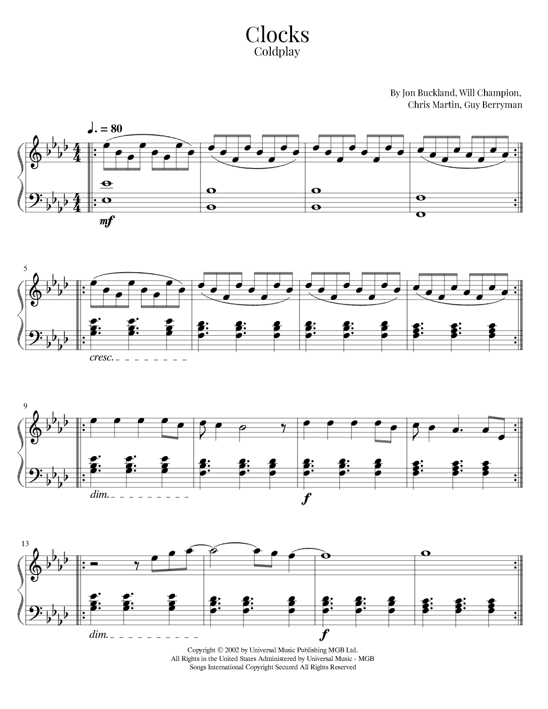 Clocks (arr. Roger da Luz)