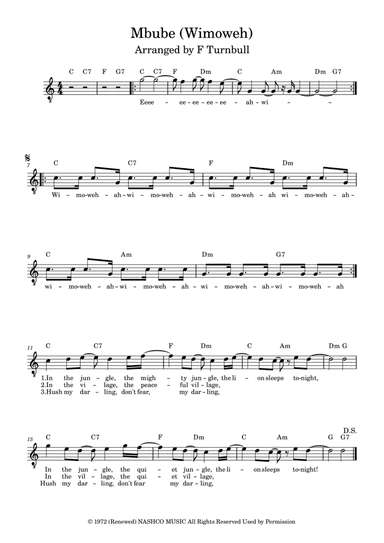 Mbube (wimoweh) (arr. F Turnbull)