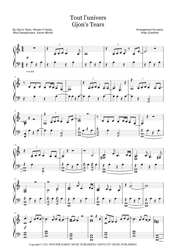 Tout L'univers (arr. Antje Günther)
