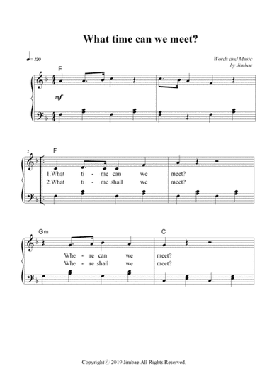What time can we meet?(Nursery Rhymes for Easy Piano)