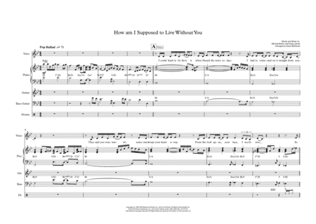 How Am I Supposed To Live Without You (arr. Daryl McKenzie)