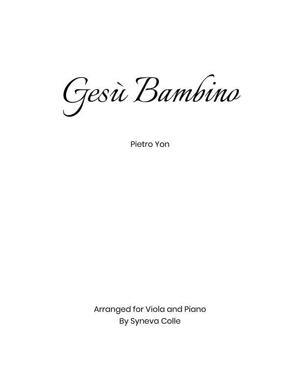 Gesù Bambino (arr. Syneva Colle)