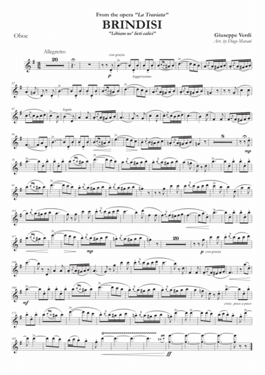Brindisi from "La Traviata" for Oboe and Piano (arr. Diego Marani)